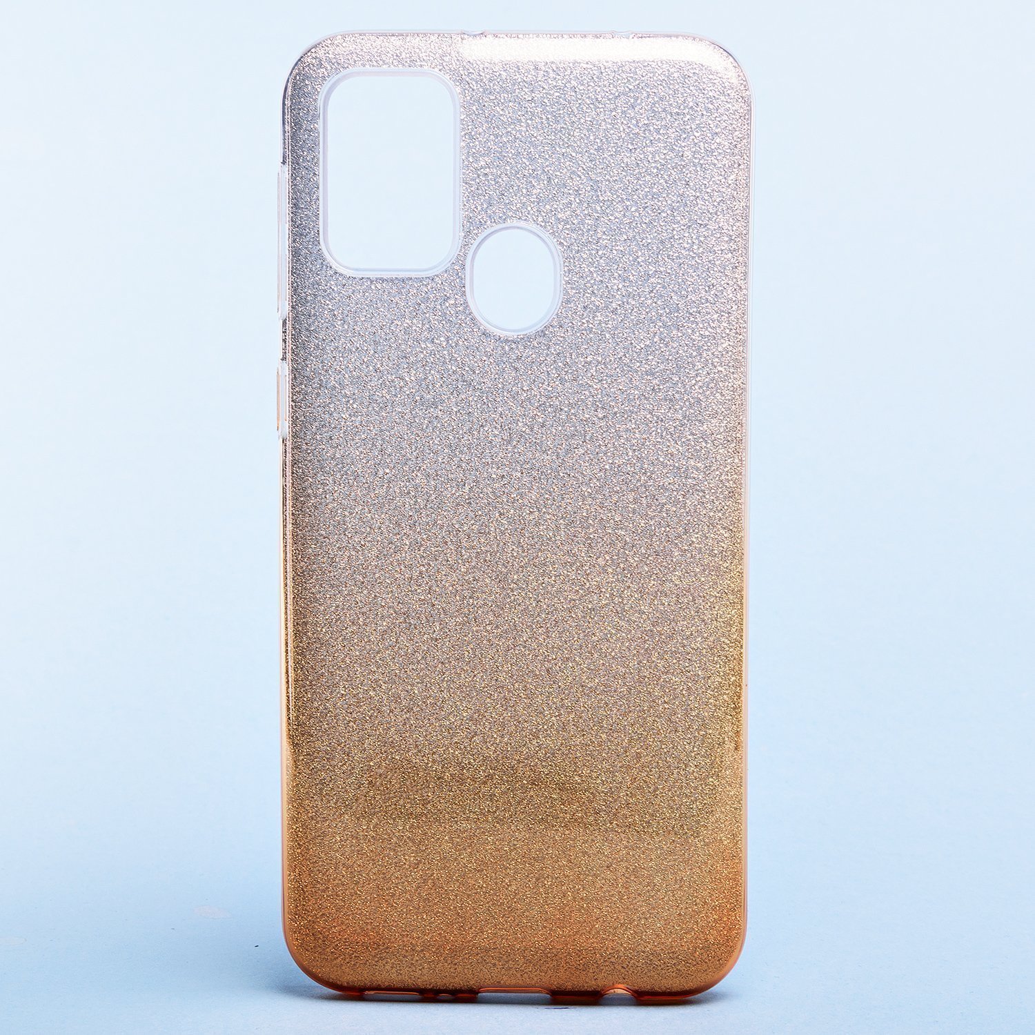 

Чехол-накладка SC097 для смартфона Samsung SM-M215 Galaxy M21/SM-M307 Galaxy M30s, силикон, золотистый/серебристый (градиент) (119564)