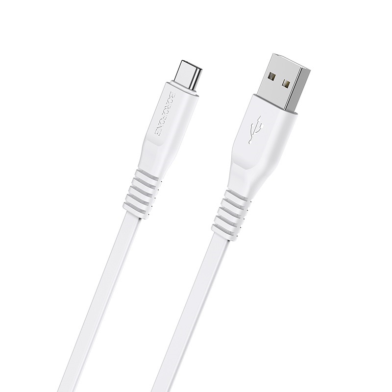 

Кабель USB-Type-C, плоский, 3A, 1м, белый Borofone Wide power BX23 (03361), BX23