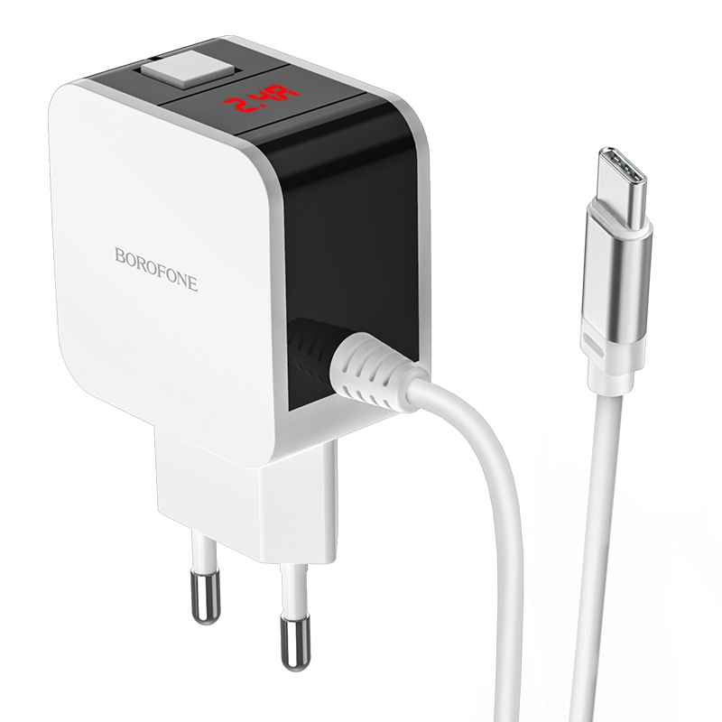 

Сетевое зарядное устройство Borofone BA41A Power Lake, 2USB, 2.4A, белый (25844), кабель USB Type C, BA41A Power Lake