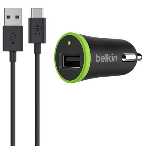 Автомобильное зарядное устройство Belkin Universal F7U002bt06-BLK, USB, 2.1A, кабель USB Type-C, черный (F7U002bt06-BLK)