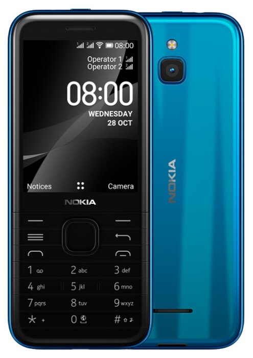 

Мобильный телефон Nokia 8000 4G, 2.8" 320x240 TN, MSM8909, 512Mb RAM, 4Gb, 3G/LTE, WiFi, BT, 1xCam, 2-Sim, 1500mAh, micro-USB, синий (16LIOL01A01), 8000 4G