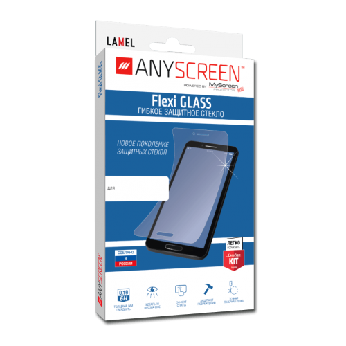 Гибкое защитное стекло Lamel Flexi GLASS для экрана смартфона универсальное 5.3