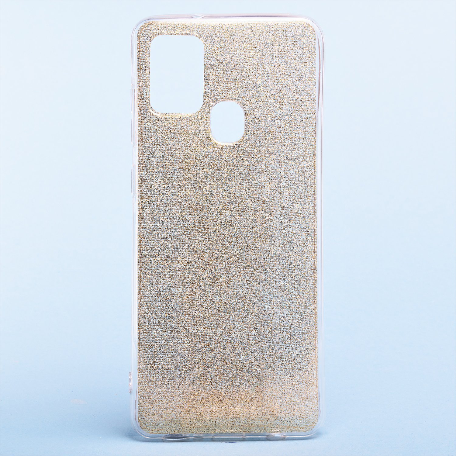 

Чехол-накладка Glamour для смартфона Samsung SM-A217 Galaxy A21s, силикон, прозрачный/золотистый (119197)