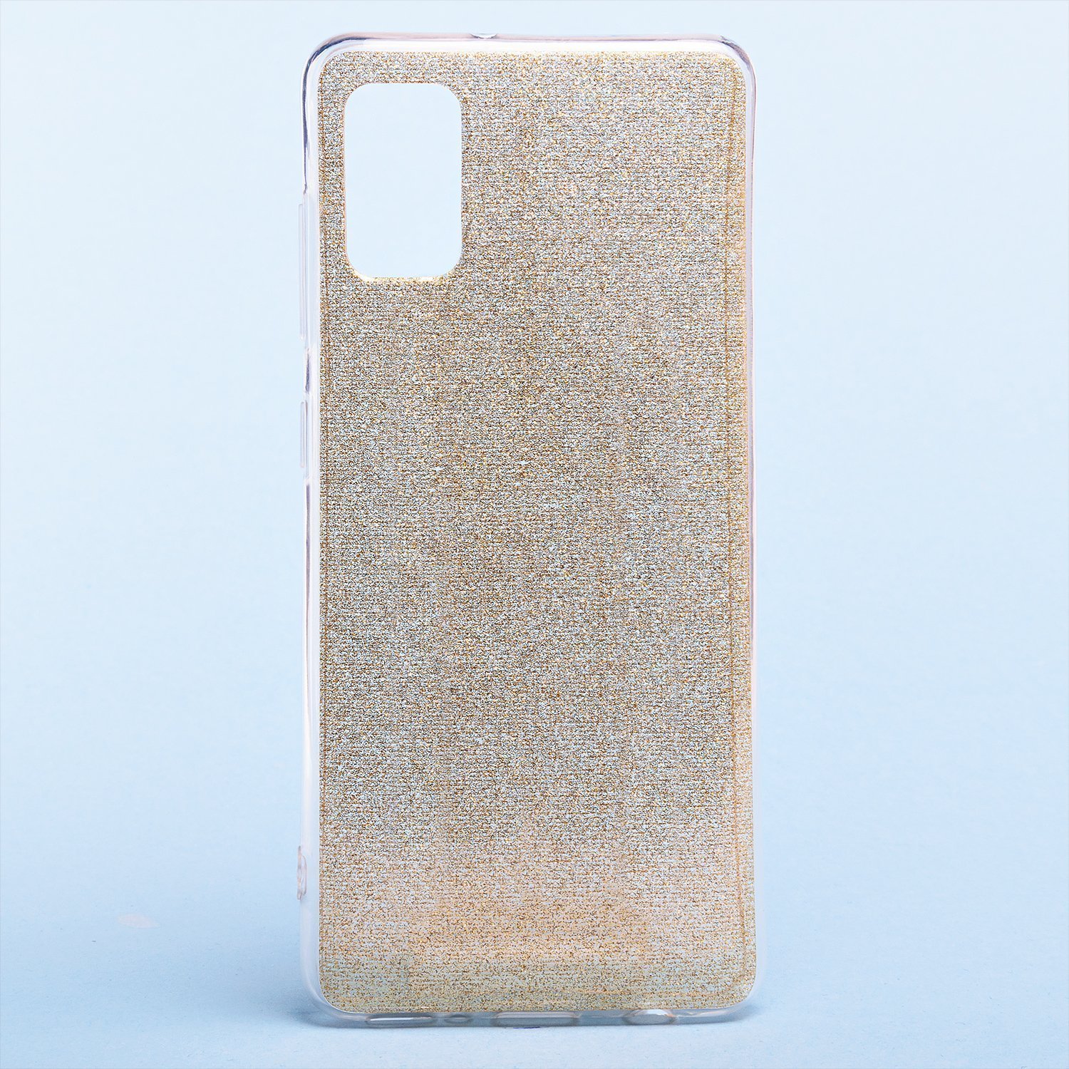 

Чехол-накладка Glamour для смартфона Samsung SM-A415 Galaxy A41, силикон, прозрачный/золотистый (119209)