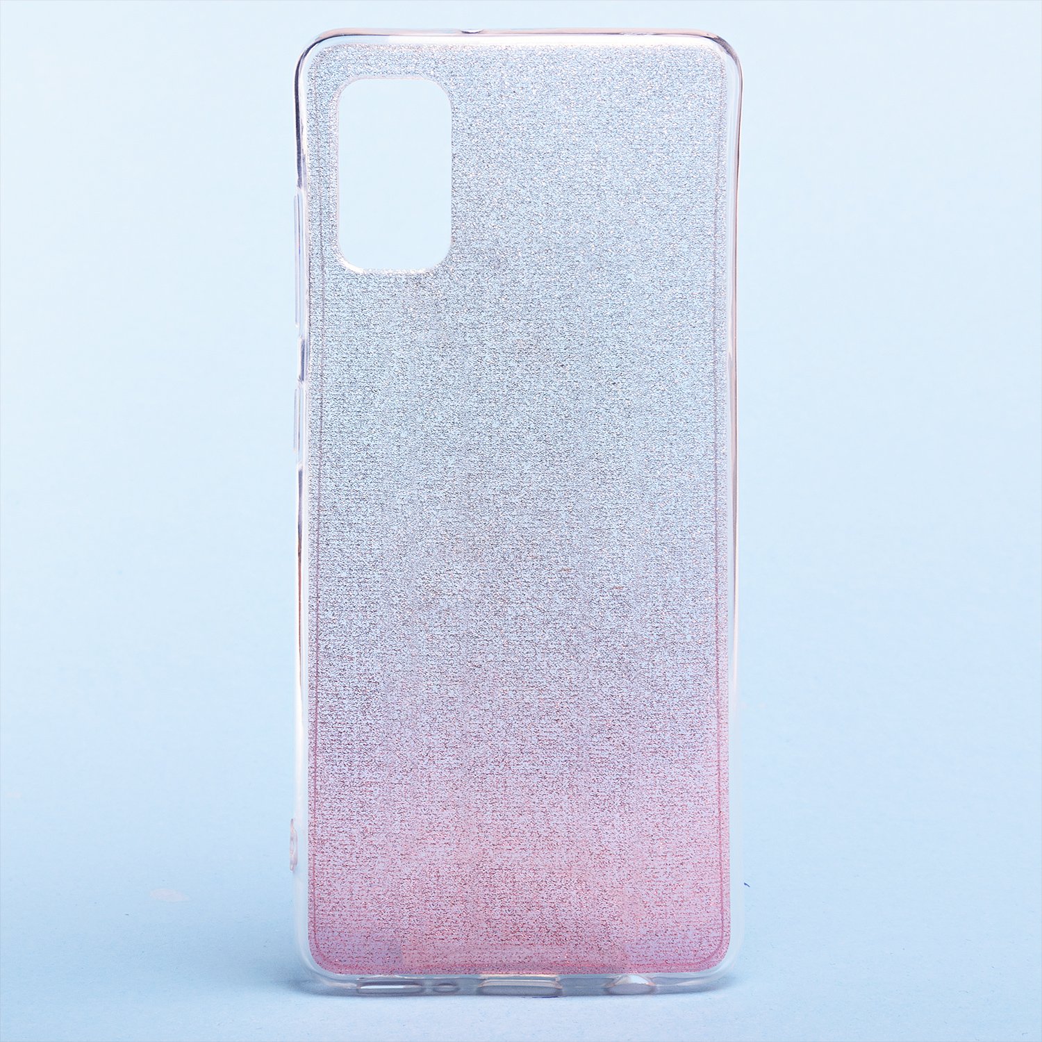 

Чехол-накладка Glamour для смартфона Samsung SM-A415 Galaxy A41, силикон, розовый/серебристый (градиент) (119210)