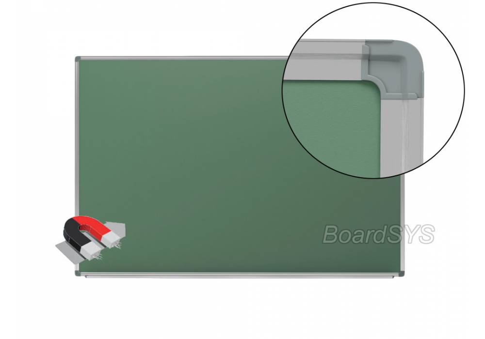 Демонстрационная доска BoardSYS меловая, 100x150см, металл (зеленый)/алюминий (серый), односторонняя (М-150)