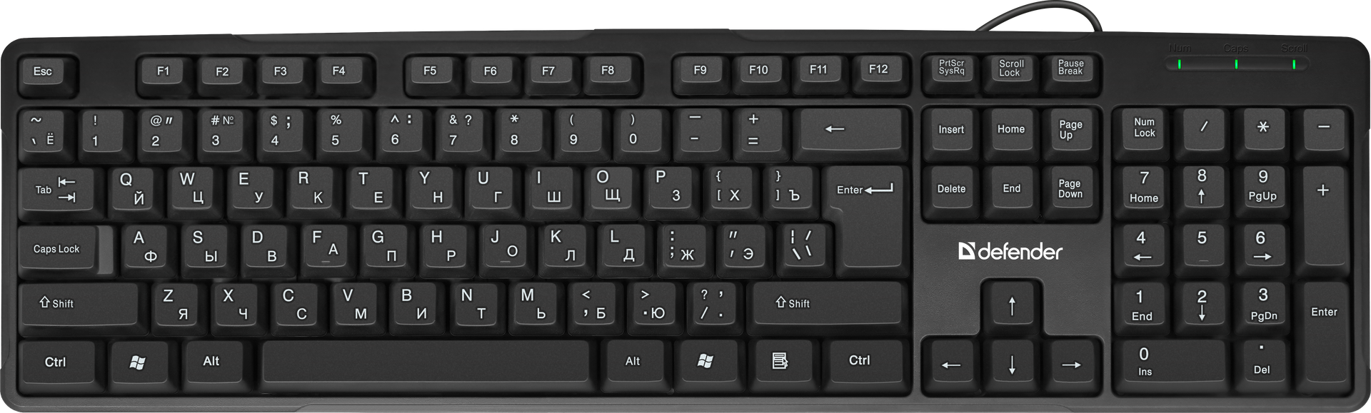 

Клавиатура проводная Defender Next HB-440, мембранная, USB, черный (45440), Next HB-440