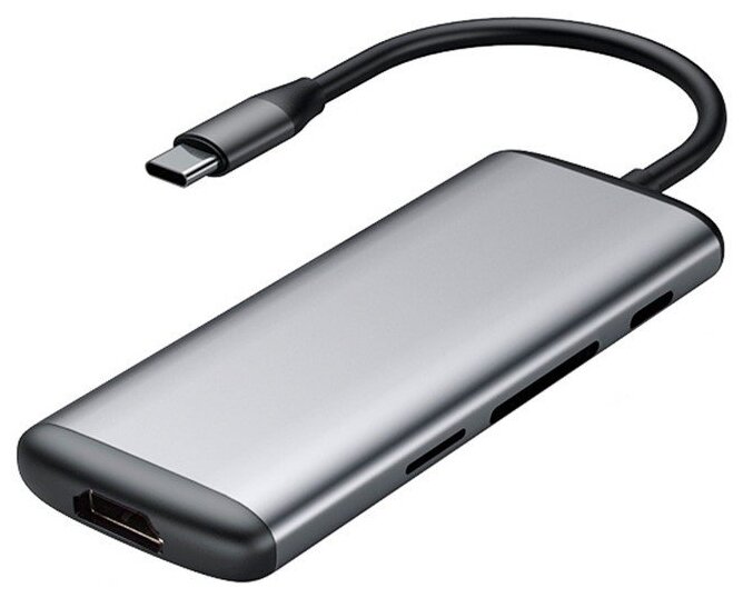 Адаптер Xiaomi HAGiBiS, USB Type-C x 1 / USB-A 3.0 x 2 / MicroSD x 1 / SD слот x 1 / HDMI, серебристый (UC39-PDMI)