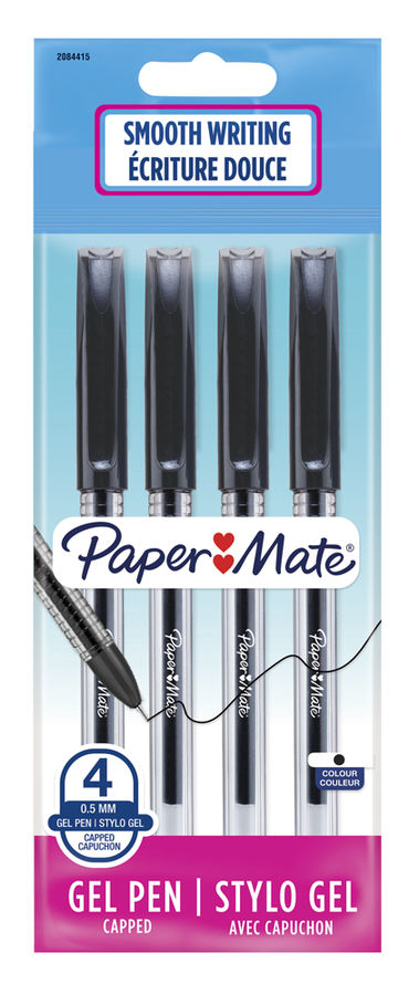 Набор гелевых ручек Paper Mate JIFFY GEL 2084415, черный, 4шт., пластик, колпачок, блистер (2084415)