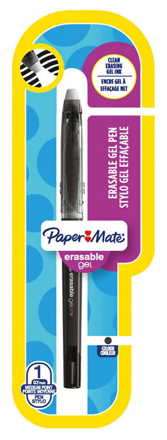Ручка гелевая Paper Mate REPLAY ERASABLE GEL 1984484, черный, пластик, колпачок, блистер (1984484)
