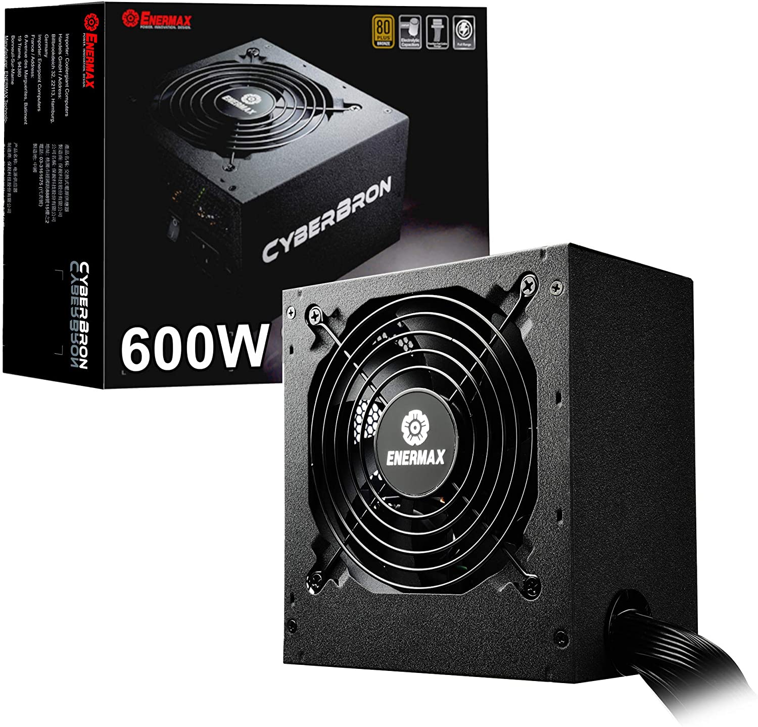 

Блок питания 600Вт ATX Enermax CYBERBRON 82+ RTL, 120 мм, 80 Plus Bronze (ECB600AWT), CYBERBRON 82+ RTL