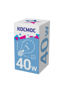 

Лампа накаливания E27 груша/A55, 40Вт / теплый свет, диммируемая, КОСМОС станд ПР 40 (LKsmSt55CL40E27v2), станд ПР 40