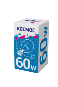 

Лампа накаливания E27 груша/A50, 60Вт / теплый свет, диммируемая, КОСМОС станд ПР 60 (LKsmSt55CL60E27v2), станд ПР 60