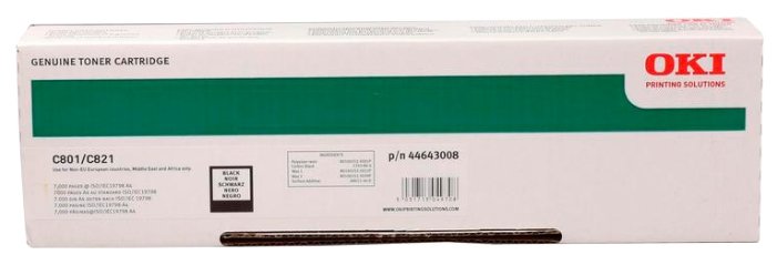 

Картридж лазерный OKI 44643008, черный, 7000 страниц, оригинальный для OKI C801/821