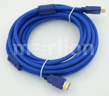 

Кабель HDMI(19M)-HDMI(19M), ферритовый фильтр, 5м, синий (794272), 0
