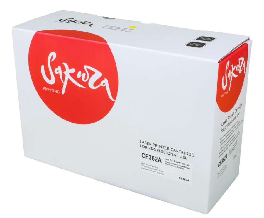 

Картридж лазерный Sakura SACF362A (508A/CF362A), желтый, 5000 страниц, совместимый для Color LaserJet Enterprise M553n/553X/553dn, Color LJ Enterprise M552dn