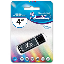 

Флешка 4Gb USB 2.0 SmartBuy Glossy Glossy, черный (SB4GBGS-K), Glossy