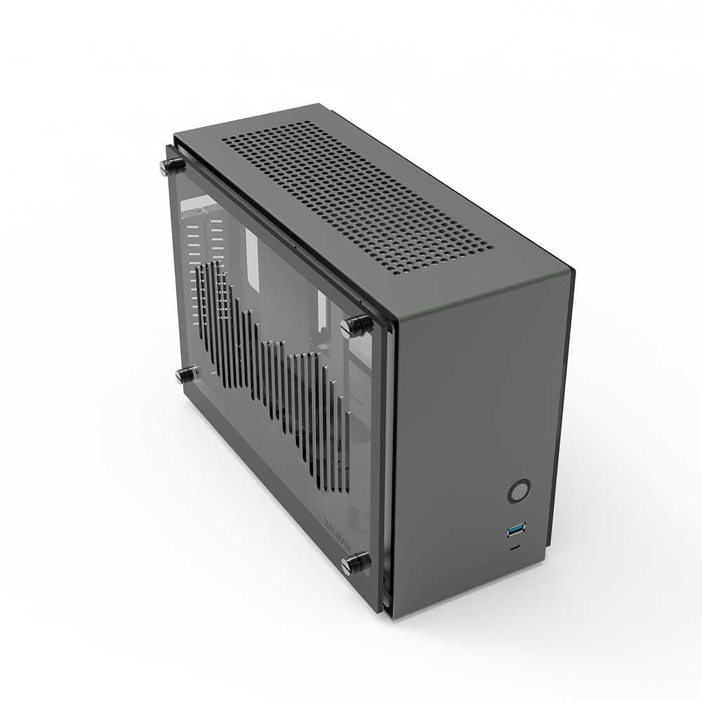 Корпус Zalman M2 MINI, Mini-ITX, Micro-Tower, USB 3.0, USB Type-C, серый, без БП