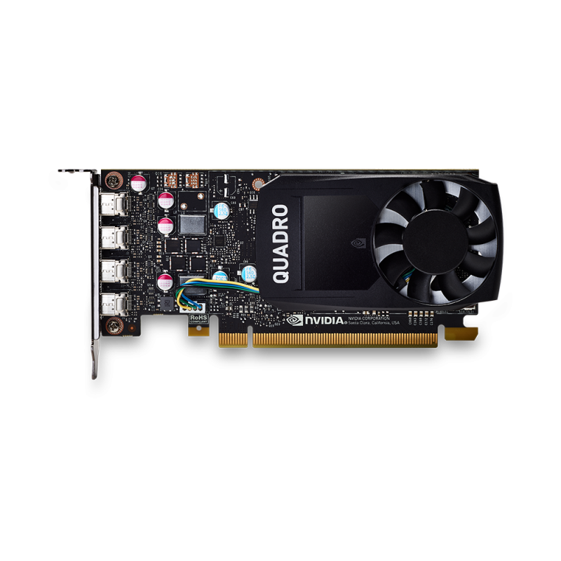 Видеокарта PNY NVIDIA Quadro P620, 2Gb DDR5, 128bit, PCI-E, 4miniDP, Bulk (VCQP620V2BLK-1)