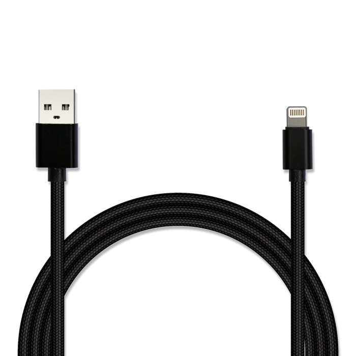 

Кабель USB2.0-Lightning, Jet.A, 1m, чёрный, в оплётке, 8pin, 2A (JA-DC44), Черный