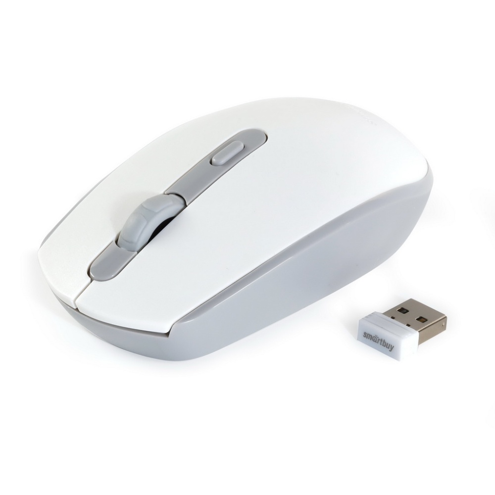

Мышь беспроводная SmartBuy SBM-280AG-WG, 1600dpi, оптическая светодиодная, USB, белый/серый, SBM-280AG-WG