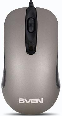 

Мышь проводная Sven RX-515S, 1600dpi, оптическая светодиодная, USB, серый (SV-018573), RX-515S