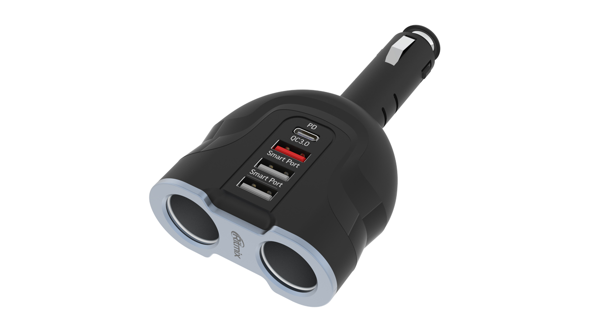 Универсальное зарядное устройство Ritmix RM-24XQPD, 3USB, USB Type C, 3.1A, QC, PD, черный