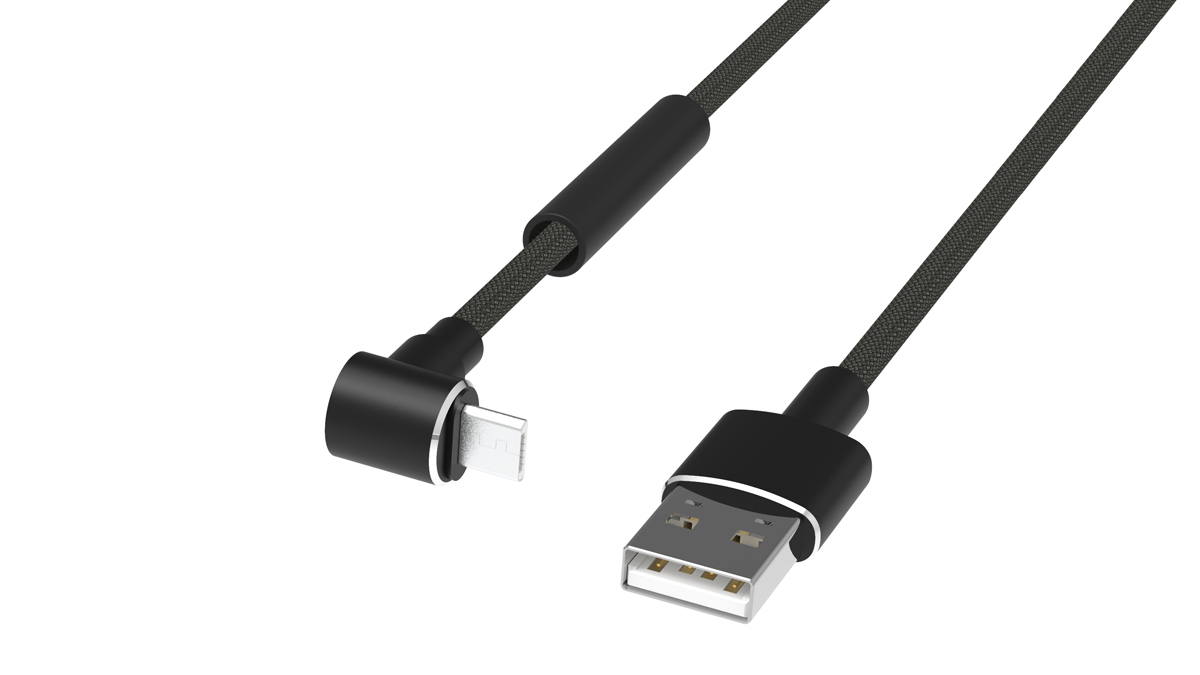

Кабель USB-Micro USB, угловой, 1м, черный Ritmix RCC-413 (RCC-413), RCC-413