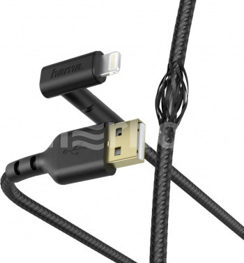 

Кабель USB-Lightning 8-pin, угловой, позолоченные разъемы, 2.4A, 1.5м, черный Hama (00187212)