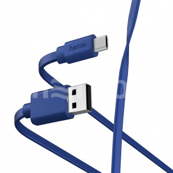 

Кабель USB-Micro USB, плоский, 1м, синий Hama (00187226)