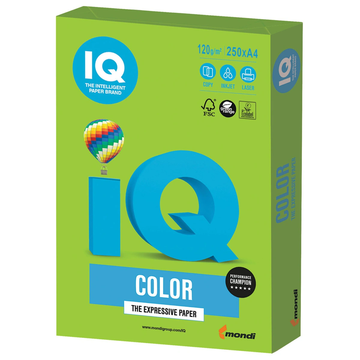 

Бумага A4 120г/м² 250 листов, Ярко-зеленый, IQ COLOR MA42 (9003974407104), MA42