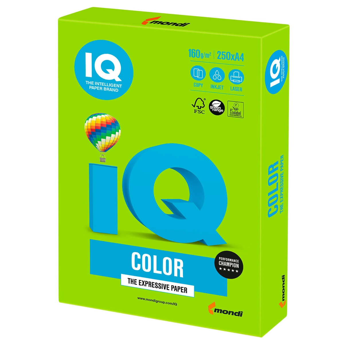 

Бумага A4 160г/м² 250 листов, зеленый, IQ COLOR MA42 (9003974406480), MA42