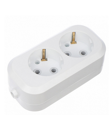 

Колодка удлинителя Rexant 2-розетки, 10A, с/з, белый (11-8702)