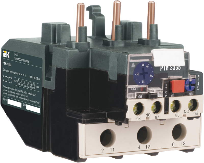 Реле РТИ-3355 электротепловое 30-40А IEK (DRT30-0030-0040)