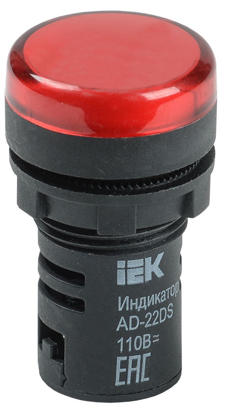 

Лампа индикаторная LED красный 22 мм 230 В AC, IEK AD22DS (BLS10-ADDS-230-K04), AD22DS
