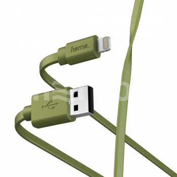

Кабель USB-Lightning 8-pin, плоский, 1м, зеленый Hama (00187234)