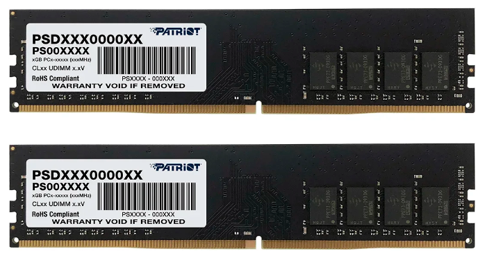 

Комплект памяти DDR4 DIMM 64Gb (2x32Gb), 3200MHz, CL22, 1.2V Patriot Memory Signature Line (PSD464G3200K), PSD464G3200K