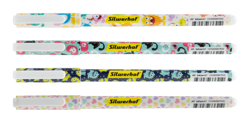 

Ручка шариковая Silwerhof Солнечная коллекция JOY, синий, колпачок (026179-02), JOY