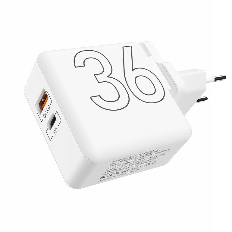 

Сетевое зарядное устройство Lyambda LT36-WT 36W, 1USB, Quick Charge, PD, белый (LT36-WT), LT36-WT