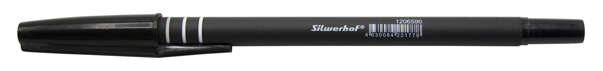 Ручка шариковая Silwerhof SILKEN, черный, каучук микропористый, колпачок (026211-01)