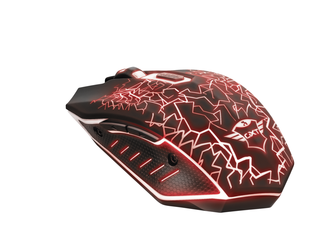 

Мышь беспроводная Trust GXT 107 Izza, 2000dpi, оптическая светодиодная, Wireless, USB, черный (23214), GXT 107 Izza