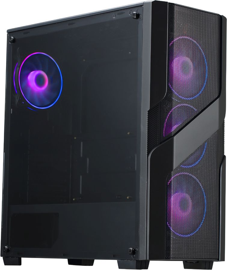 Корпус Formula V-LINE 7405, ATX, Midi-Tower, 2xUSB 3.0, RGB подсветка, черный, без БП