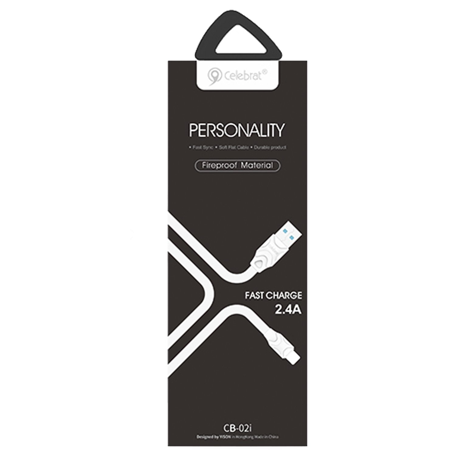 

Кабель USB 2.0(Am)-Micro USB 2.0(Bm), плоский, 2.4A, 1м, белый Celebrat CB-02M (116089), CB-02M