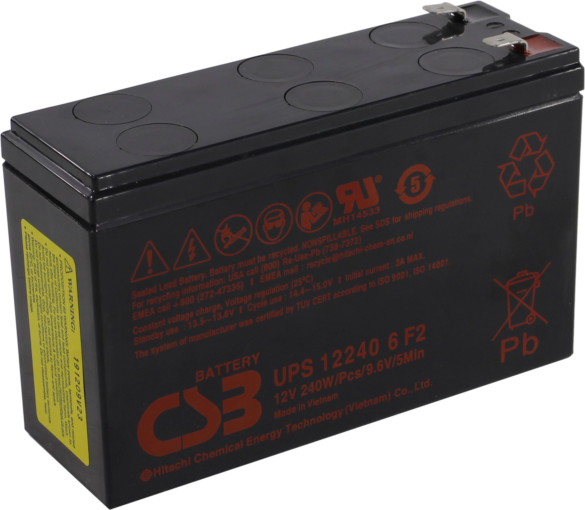 

Аккумуляторная батарея для ИБП CSB UPS122406, 12V, 6Ah (BACSB122406), UPS122406