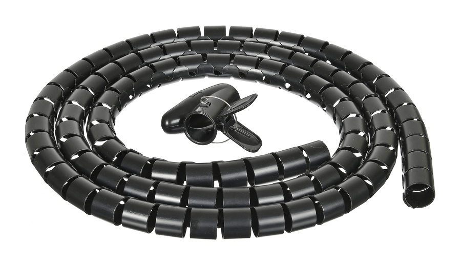 Кабельный органайзер Buro BHP CG252B Spiral Hose, 2.5 см, 2 м, черный (BHP CG252B)