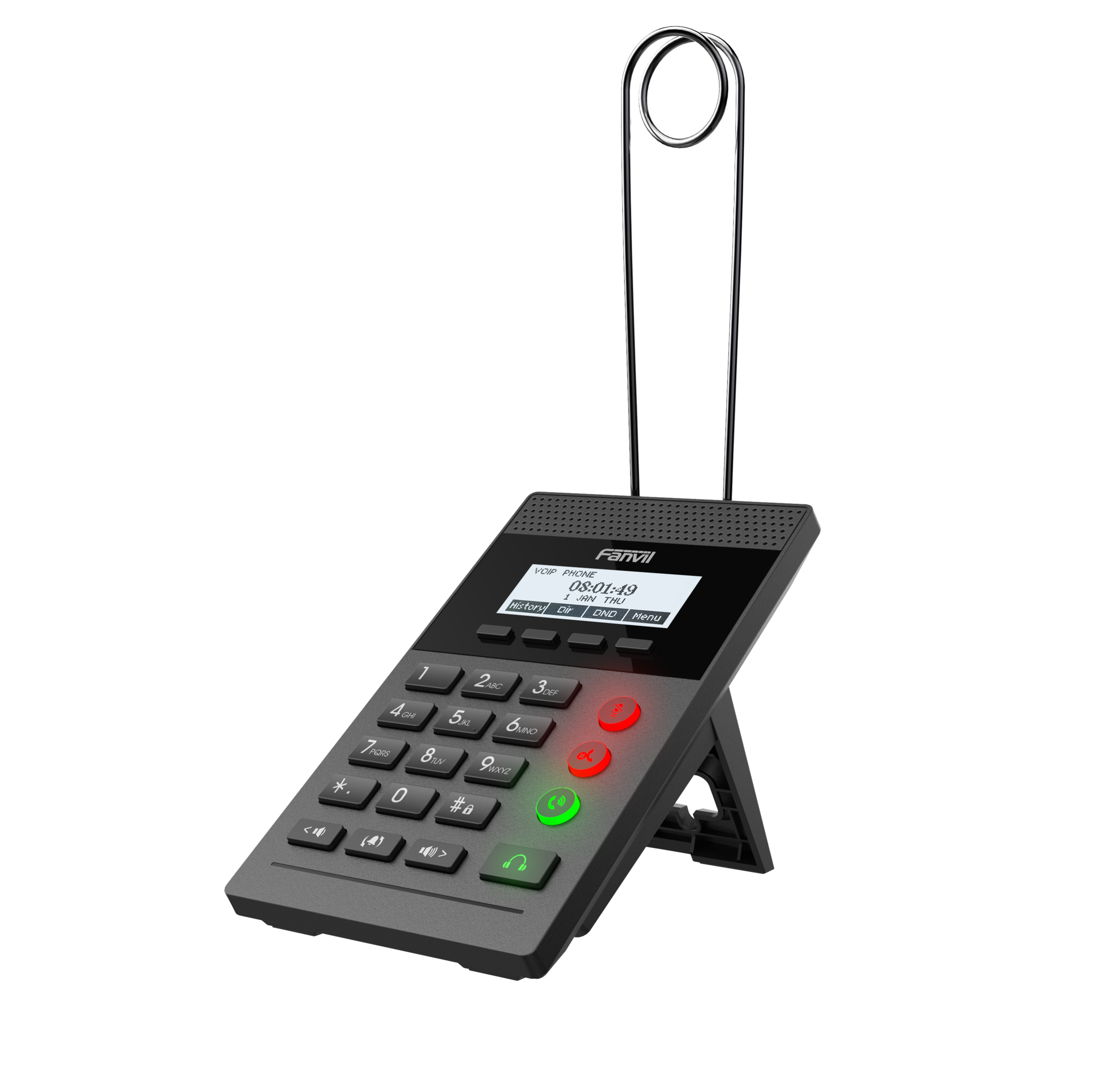 

VoIP-телефон Fanvil X2CP, 2 SIP-аккаунта, монохромный дисплей, PoE, черный, 2 разъема 3.5mm, без бп, X2CP