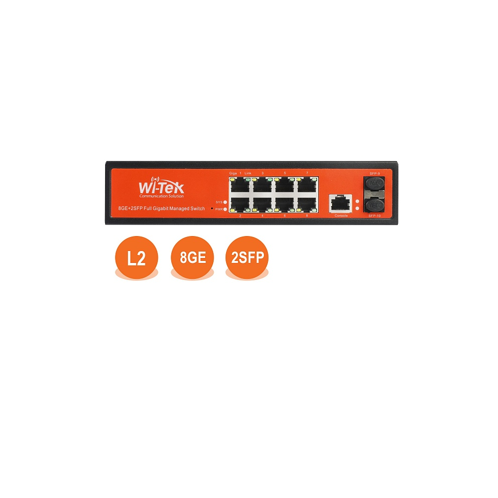 

Коммутатор Wi-Tek WI-MS310GF, управляемый, кол-во портов: 8x1 Гбит/с, кол-во SFP/uplink: SFP 2x1 Гбит/с, WI-MS310GF