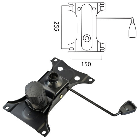 

Механизм качания BRABIX Топ-ган для кресла, межцентровое расстояние крепежа 150х255мм, цвет черный (532006)
