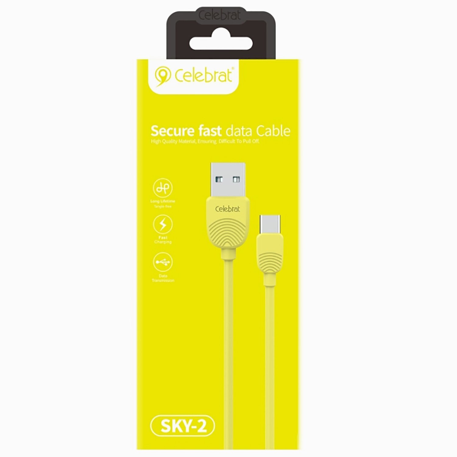 

Кабель USB-Type-C, 1м, желтый Celebrat SKY-2T (116118), SKY-2T