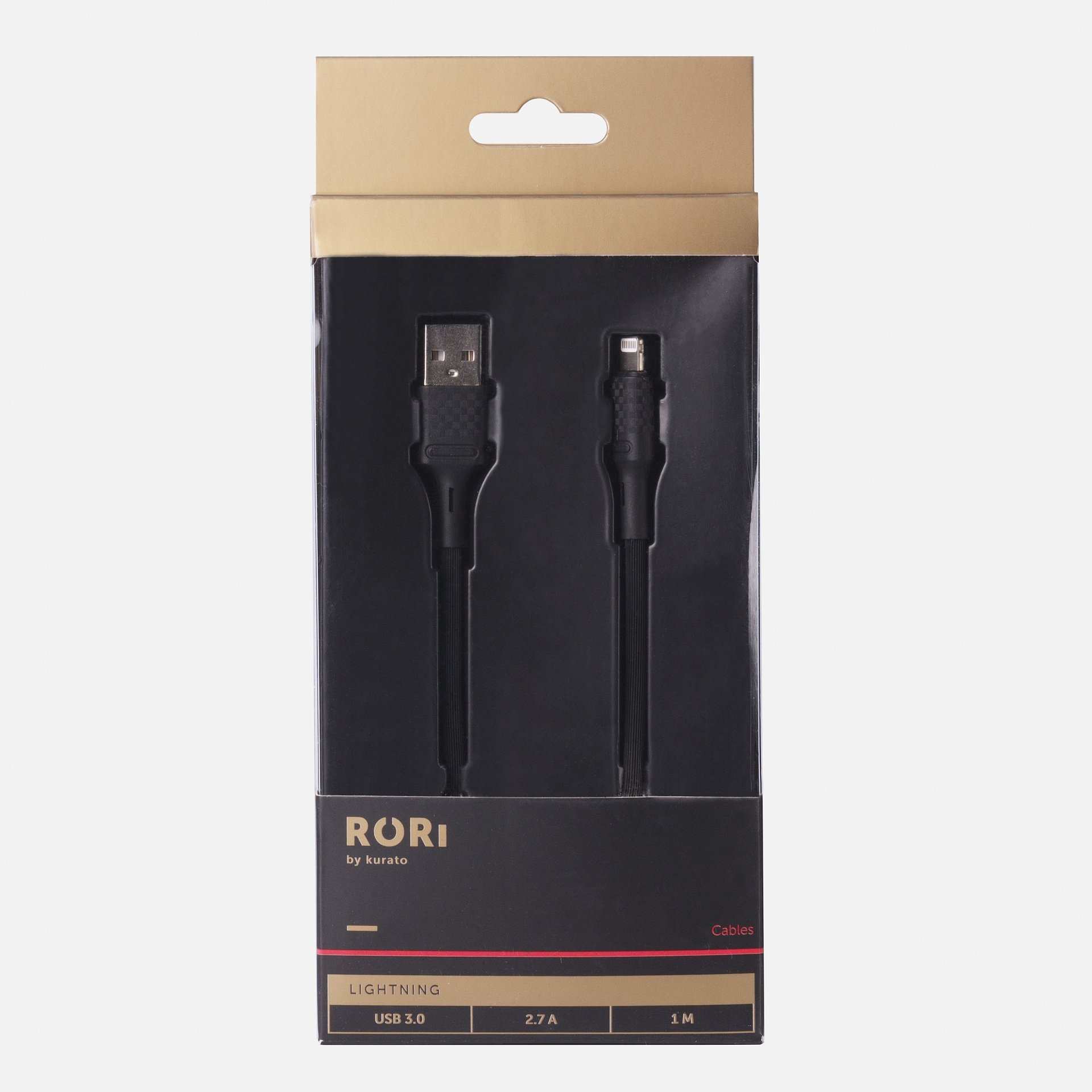 

Кабель USB-Lightning 8-pin, 2.7A, 1м, черный Kurato RORI L505 (109411), L505